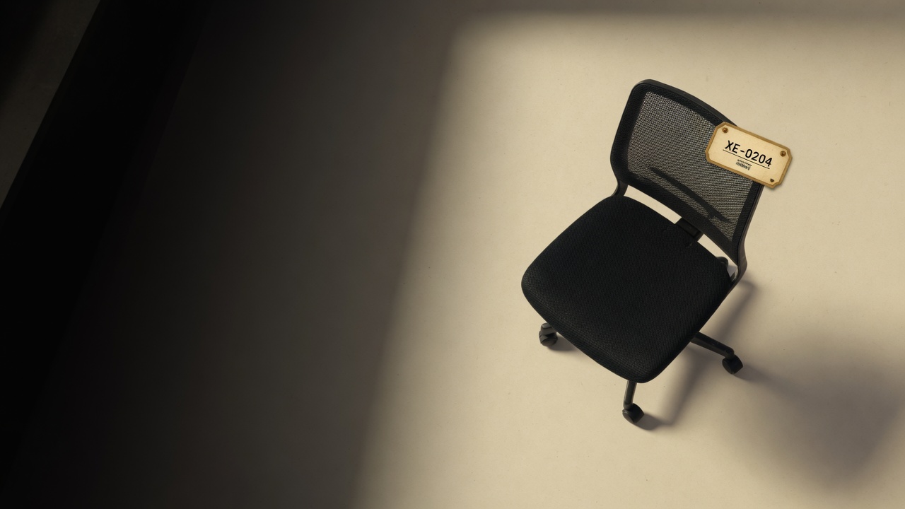 Office chair with asset tag XE-0204