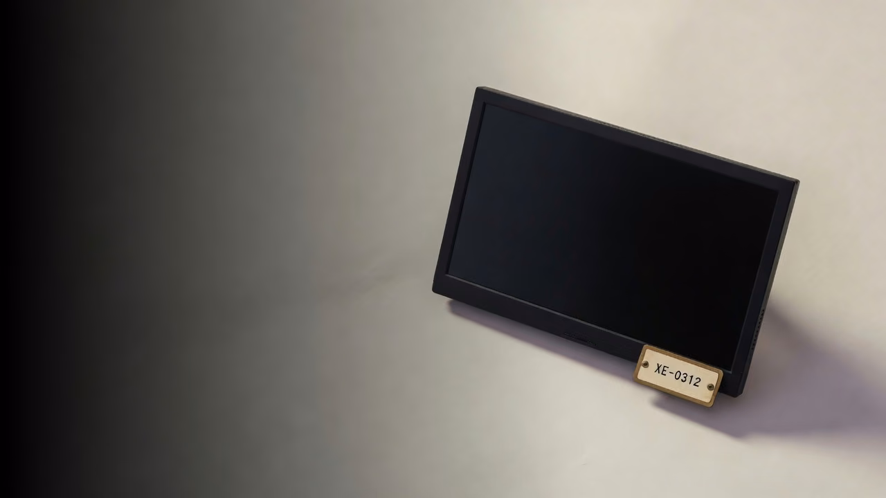 Monitor with asset tag XE-0312